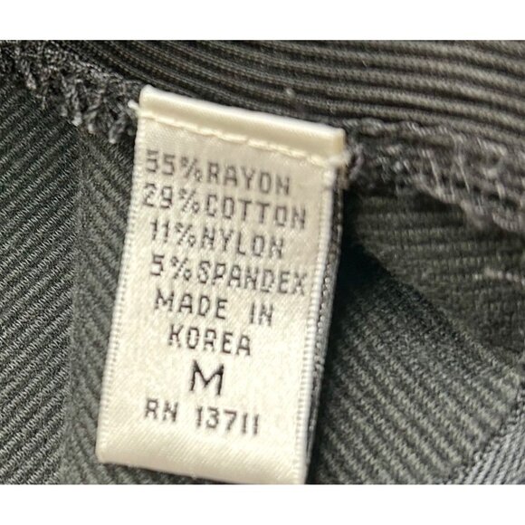 VALERIE STEVENS Y2K Era Black Ribbed Short Sleeve Mock Neck Top Size M - Picture 4 of 8